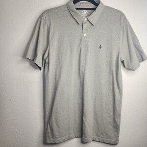 Modern Volcom Wrecker Men's Medium (M) Soft Short Sleeve Polo Gray Embroidered